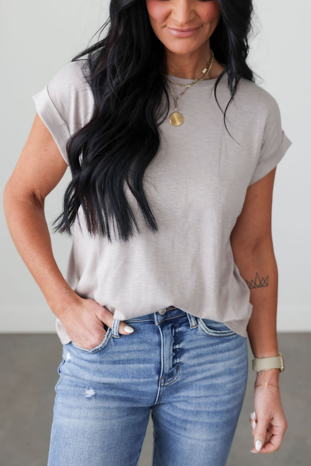 Terrah Roll Cuff Tee