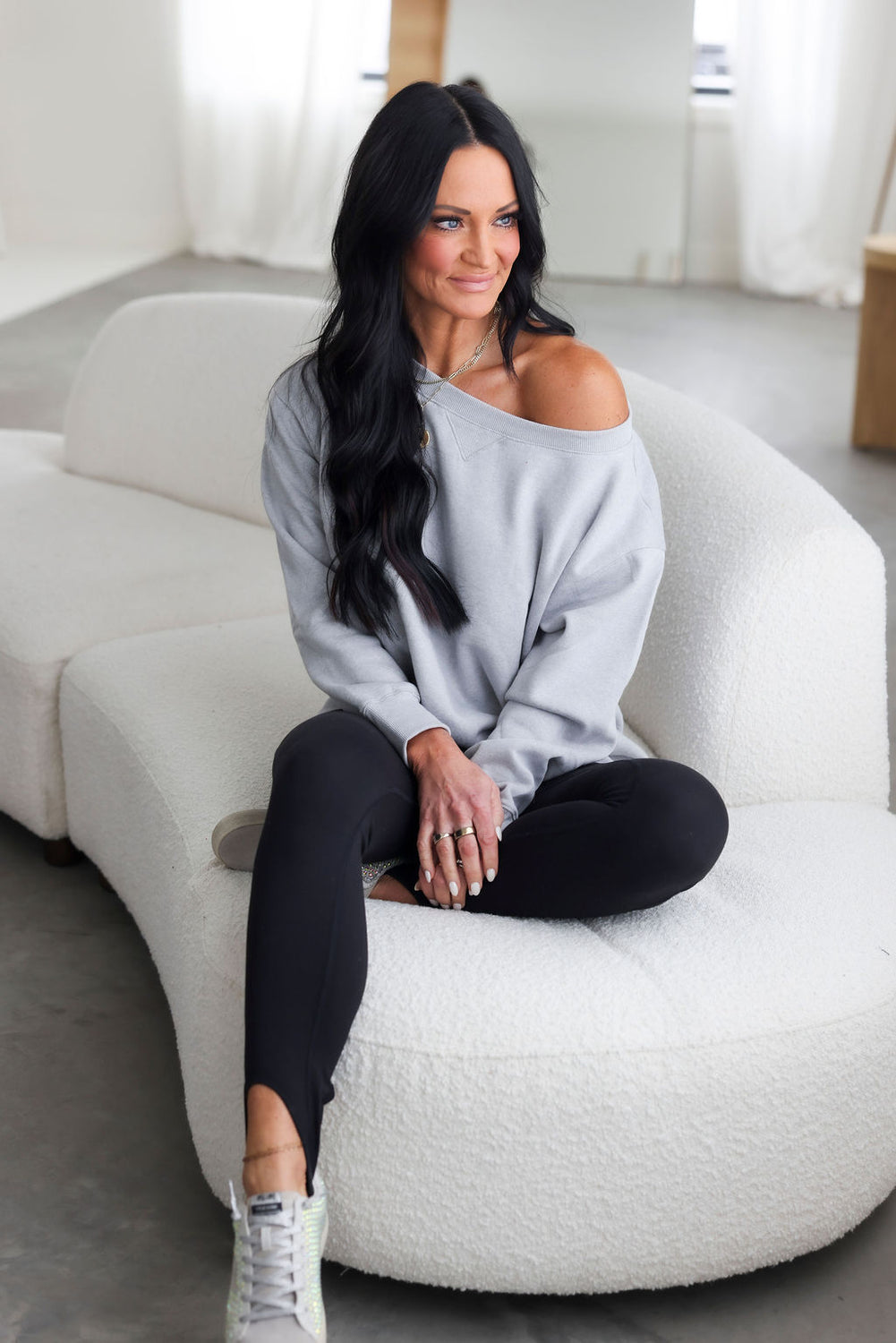 Beckham Off Shoulder Sweatshirt