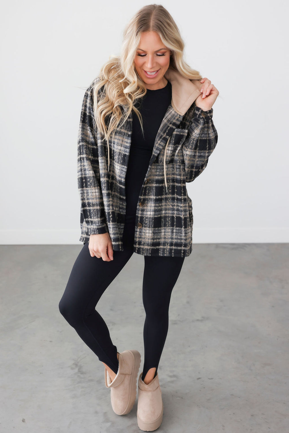 Noelle Hooded Plaid Shacket