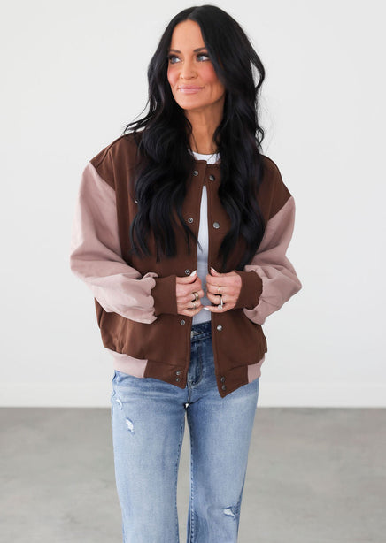 Channing Fleece Varsity Jacket product view