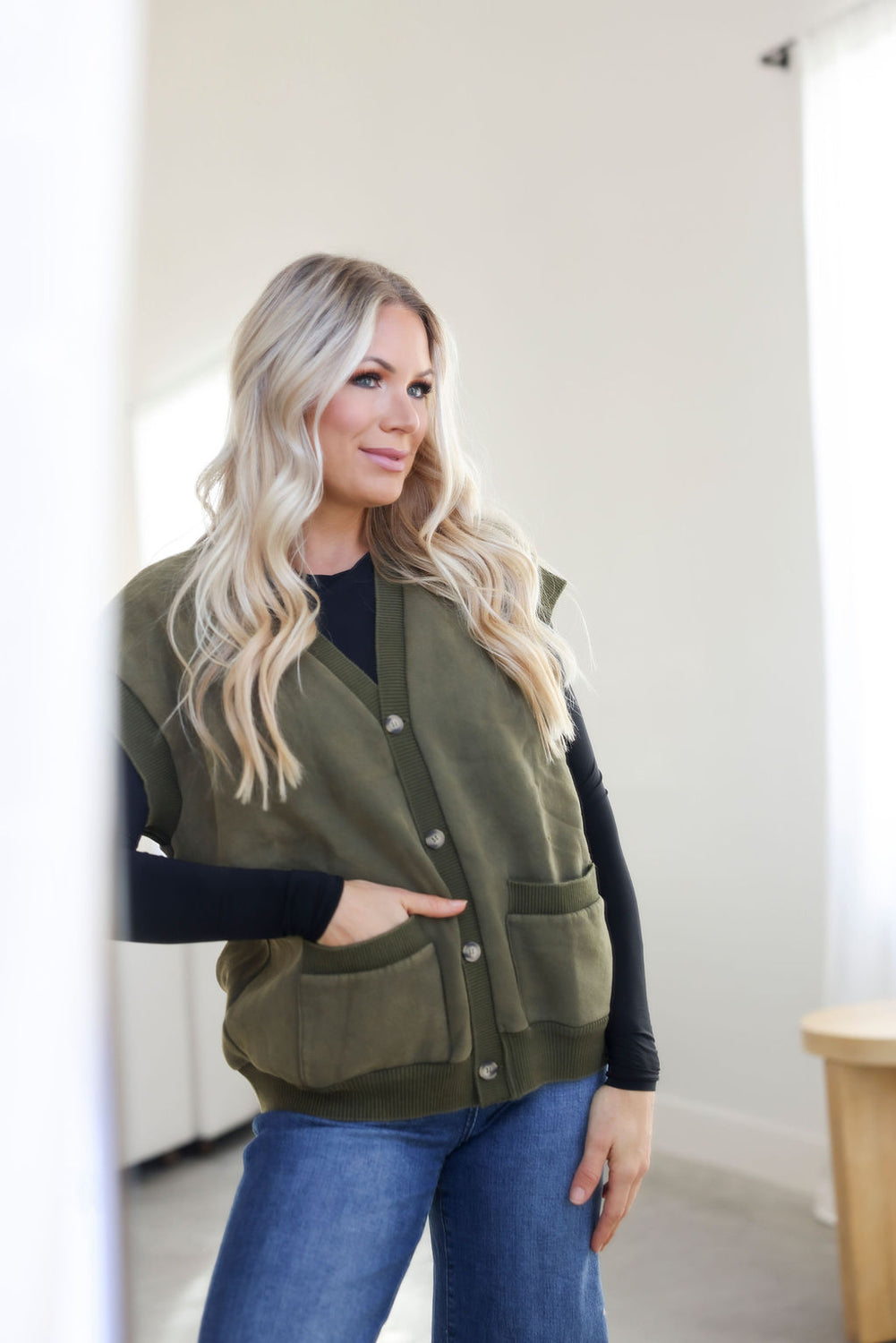 Maison Button Front Sweater Vest