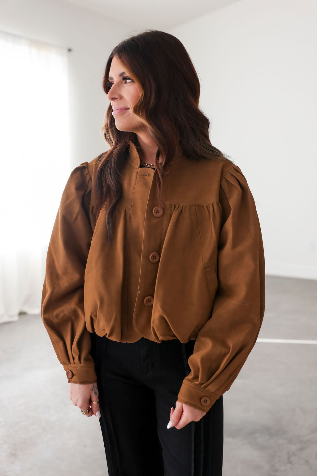 image of Kaylen Bubble Crop Jacket