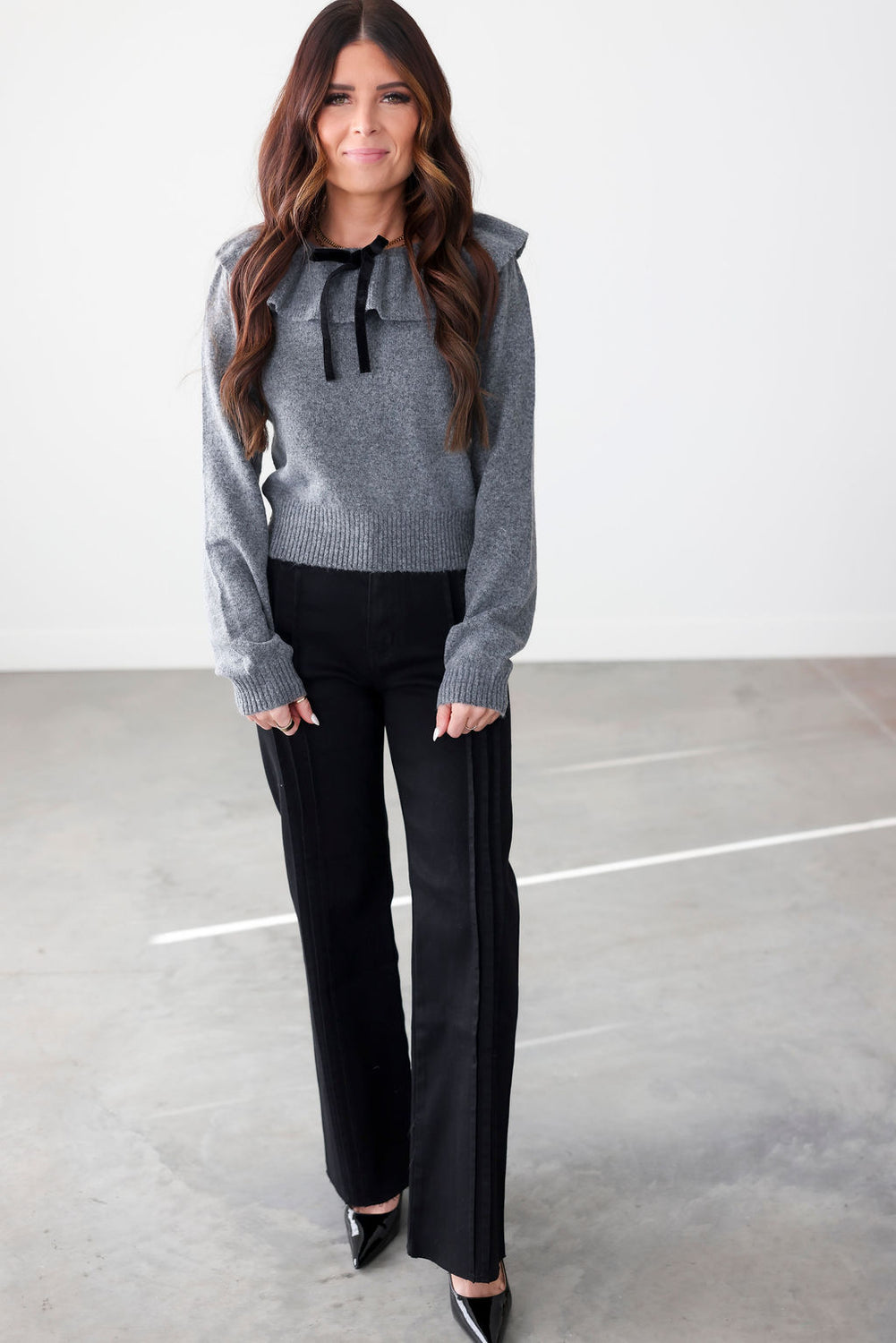 Rone Ruffled Neckline Sweater