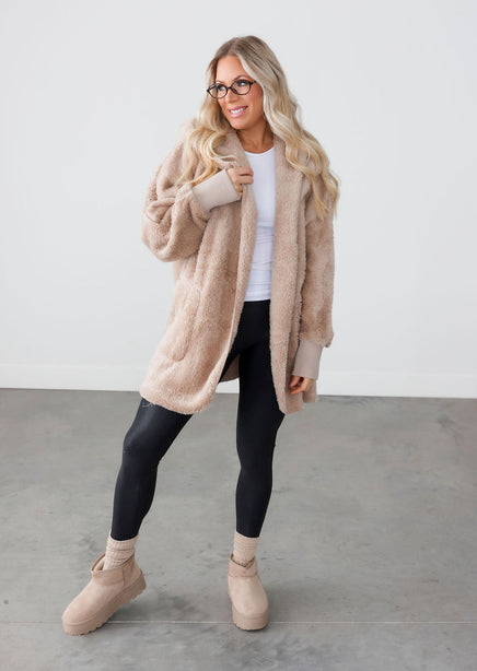 Mari Fur Hooded Cardigan product view