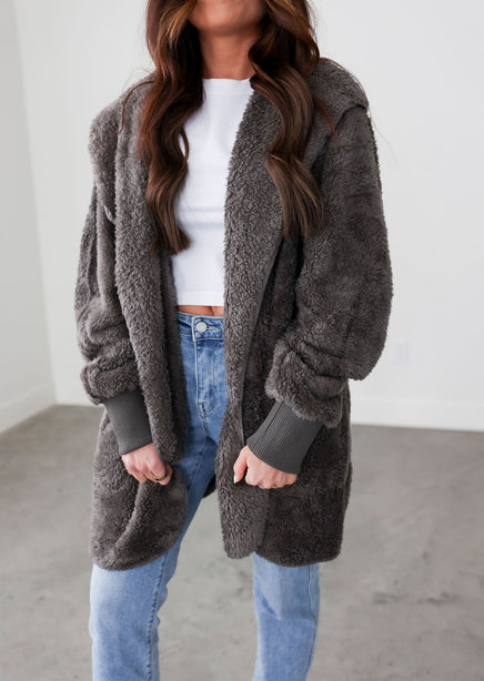 Mari Fur Hooded Cardigan product view