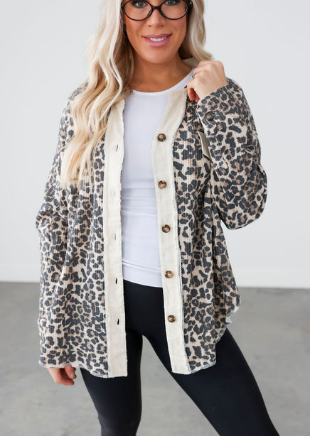 Cassie Thermal Print Shacket product view