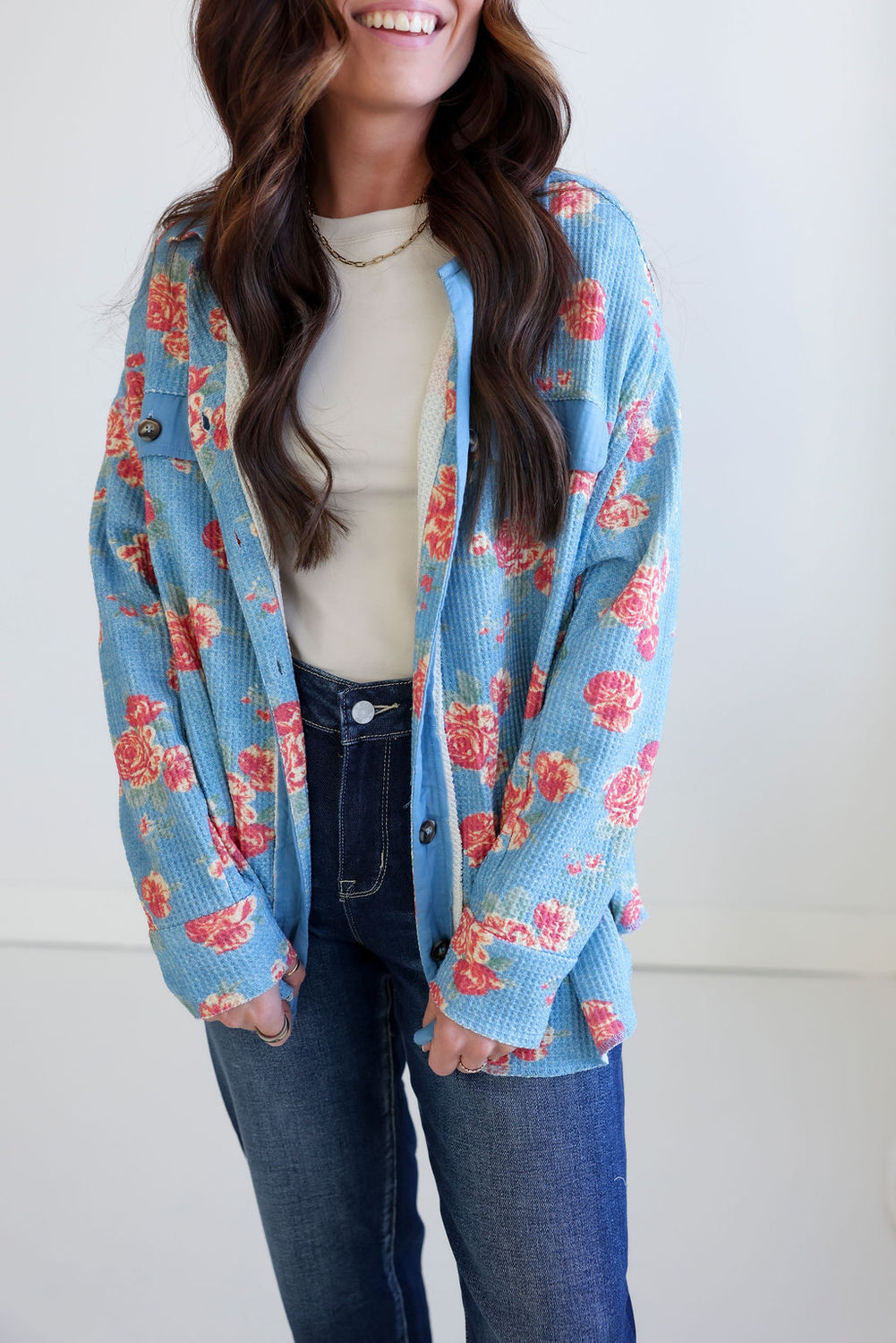 Cassie Thermal Print Shacket