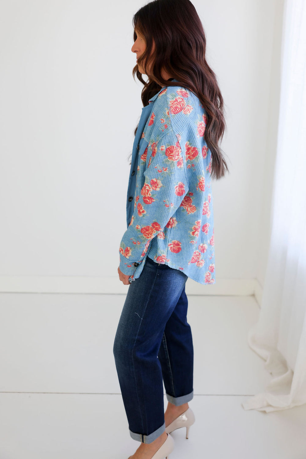 Cassie Thermal Print Shacket