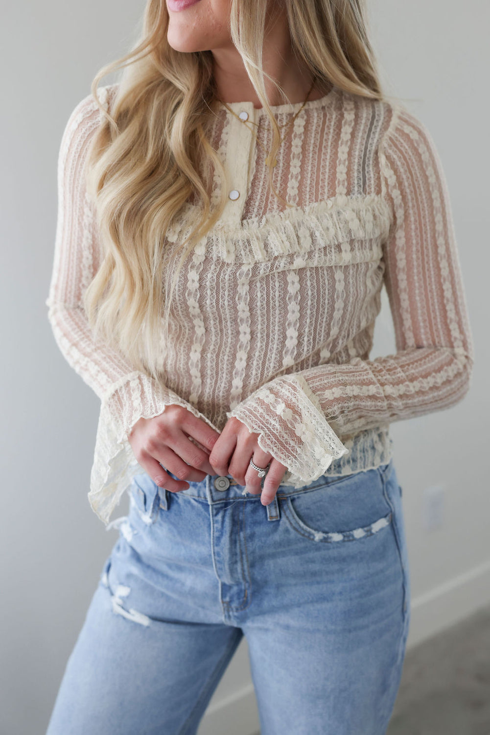 Corin Lace Henley Top