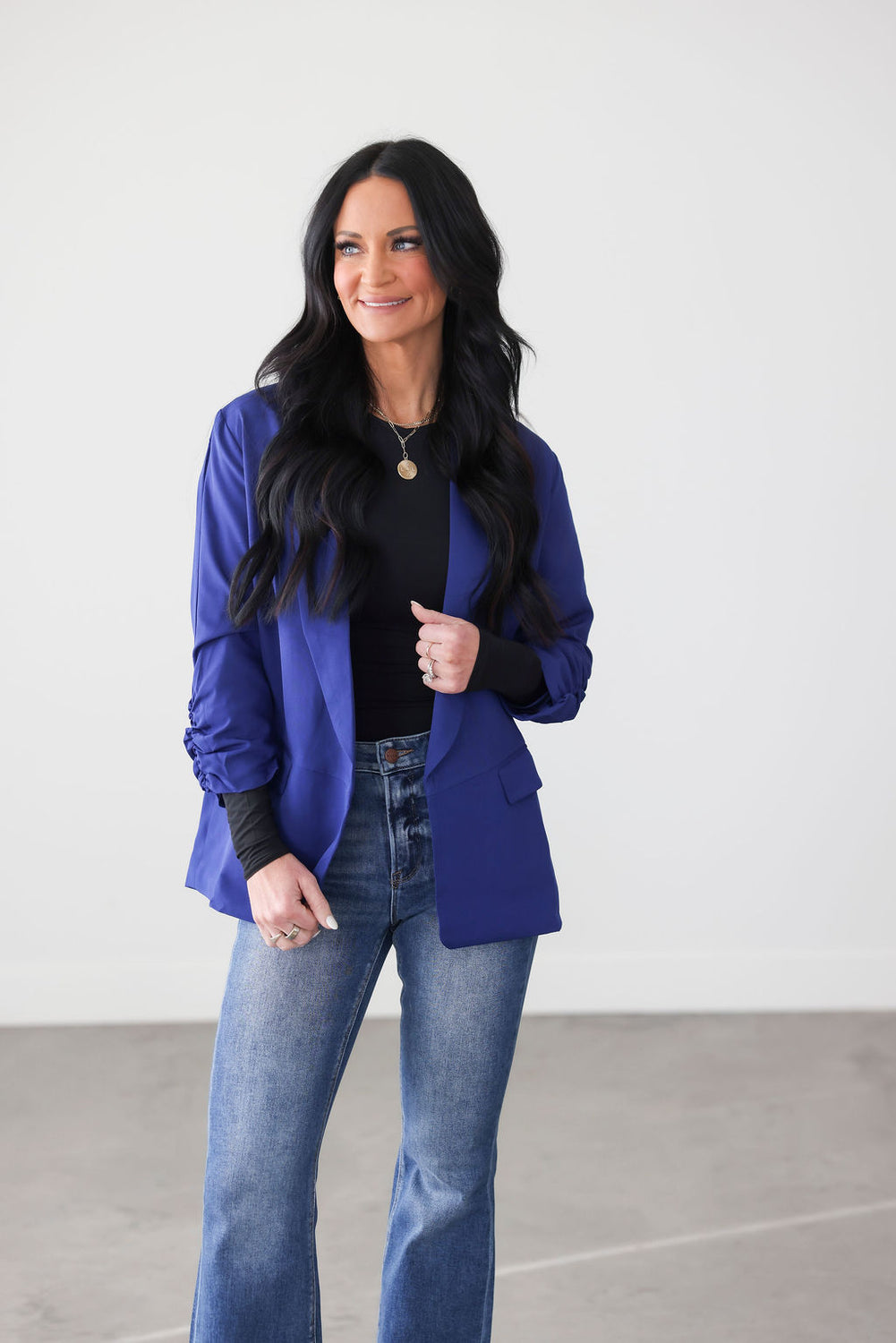 Chessa Ruched Sleeve Blazer