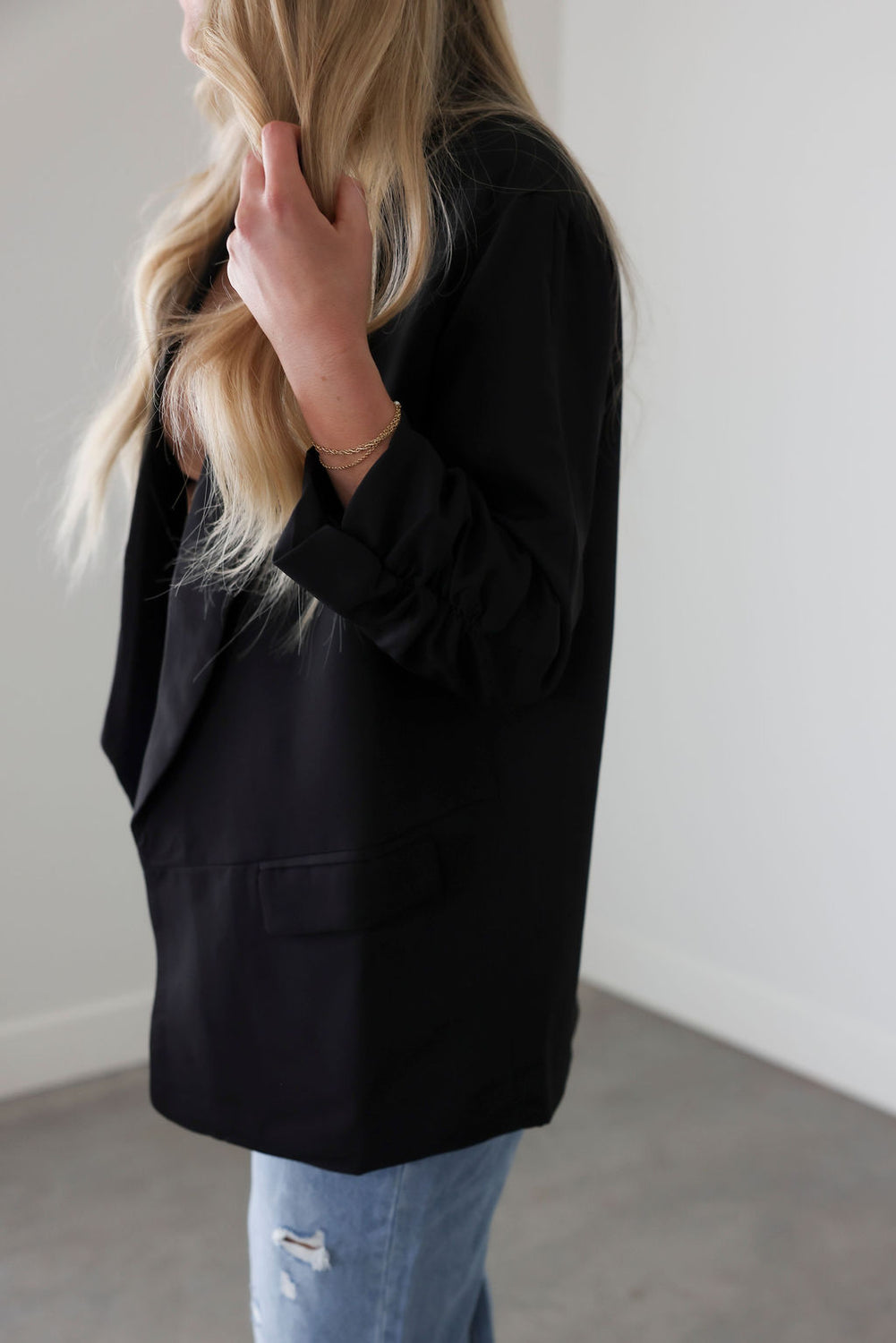 Chessa Ruched Sleeve Blazer