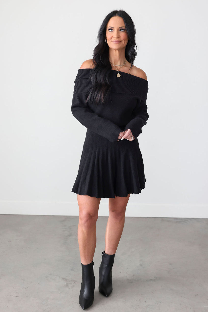 Greer Knit Pleated Mini Dress