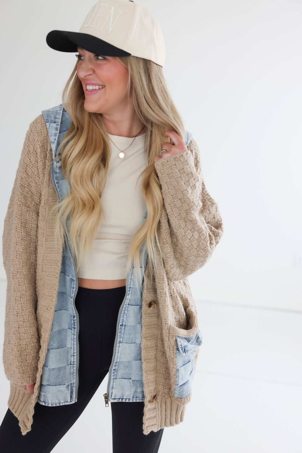 image of Tony Checkered Knit Cardigan