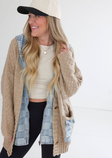 Tony Checkered Knit Cardigan product view