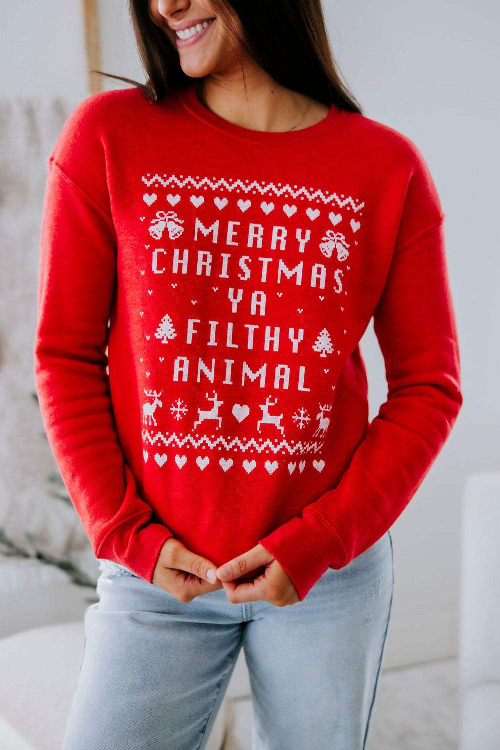 Merry Christmas Ya Filthy Animal Sweatshirt