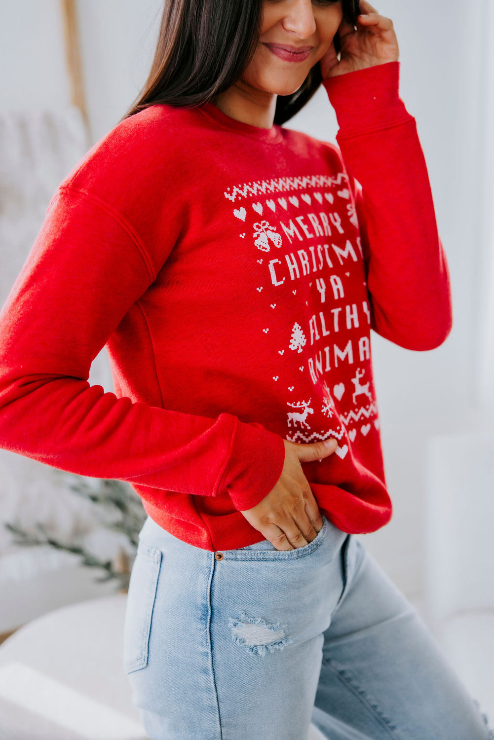 Merry Christmas Ya Filthy Animal Sweatshirt