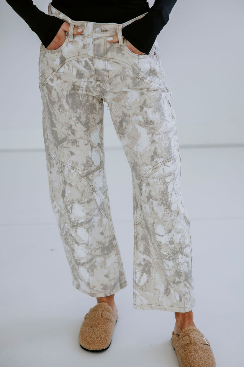 Dorinda Saige Camo Barrel Jeans