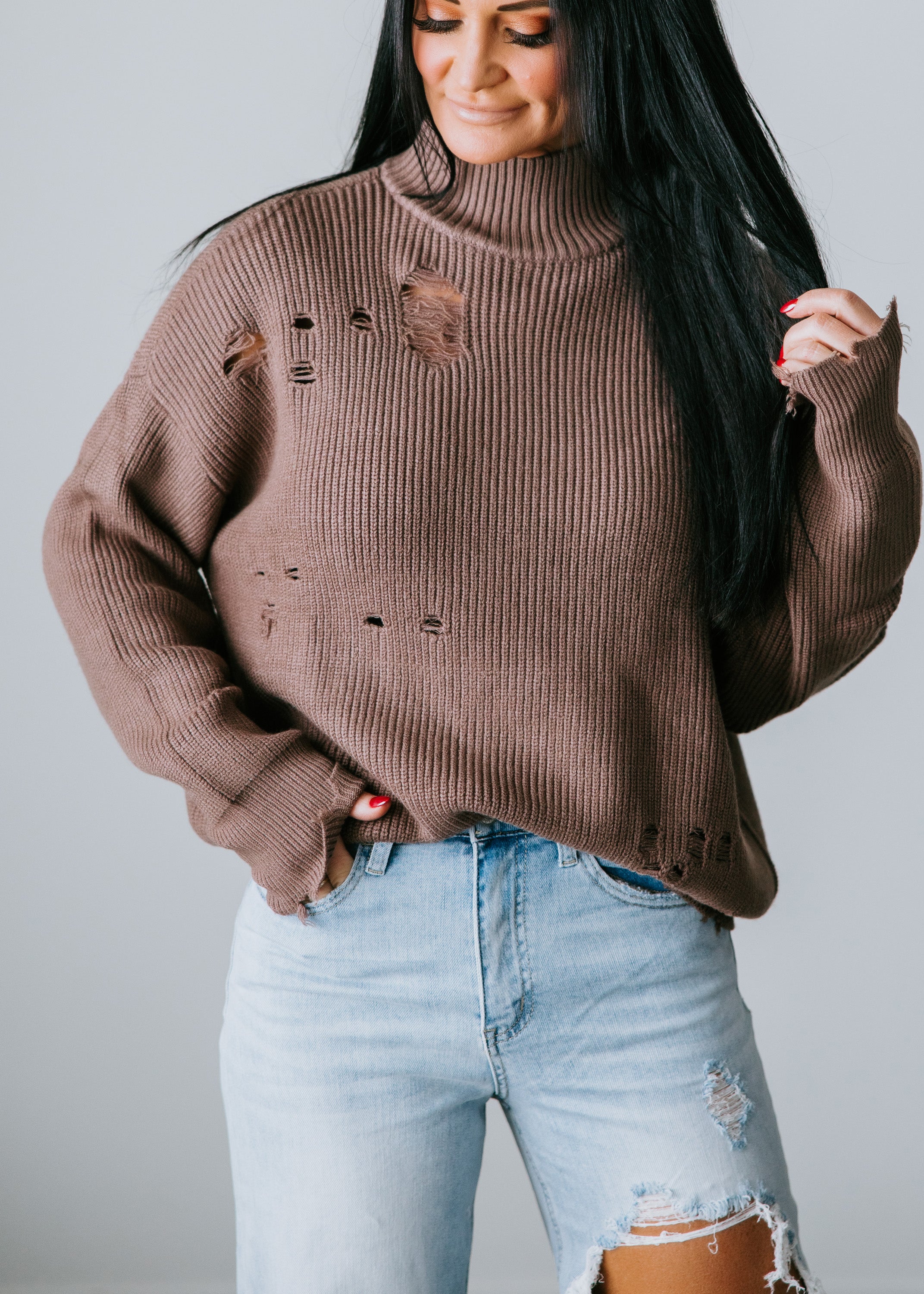 image of Ettie Distressed Sweater by Chelsea DeBoer