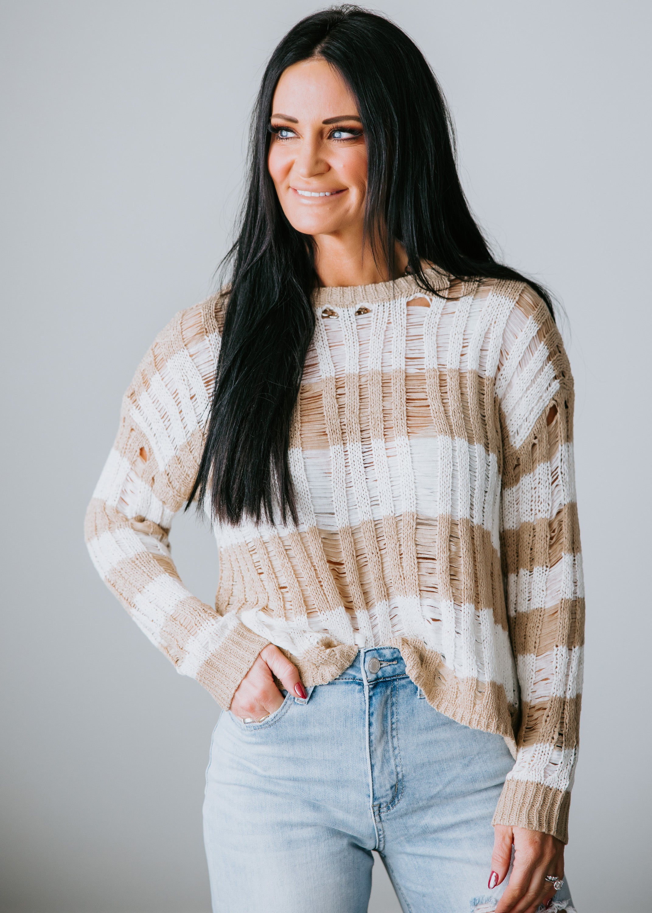 image of Kylee Striped Sweater