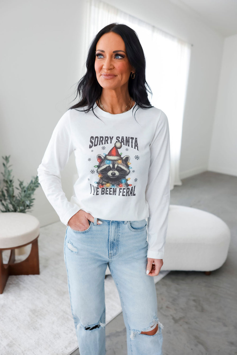 Sorry Santa Long Sleeve Graphic Tee