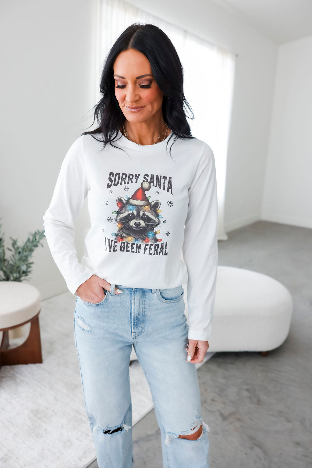 image of Sorry Santa Long Sleeve Graphic Tee