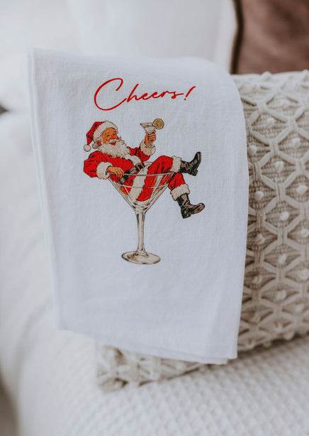 Santa Martini Tea Towel product view