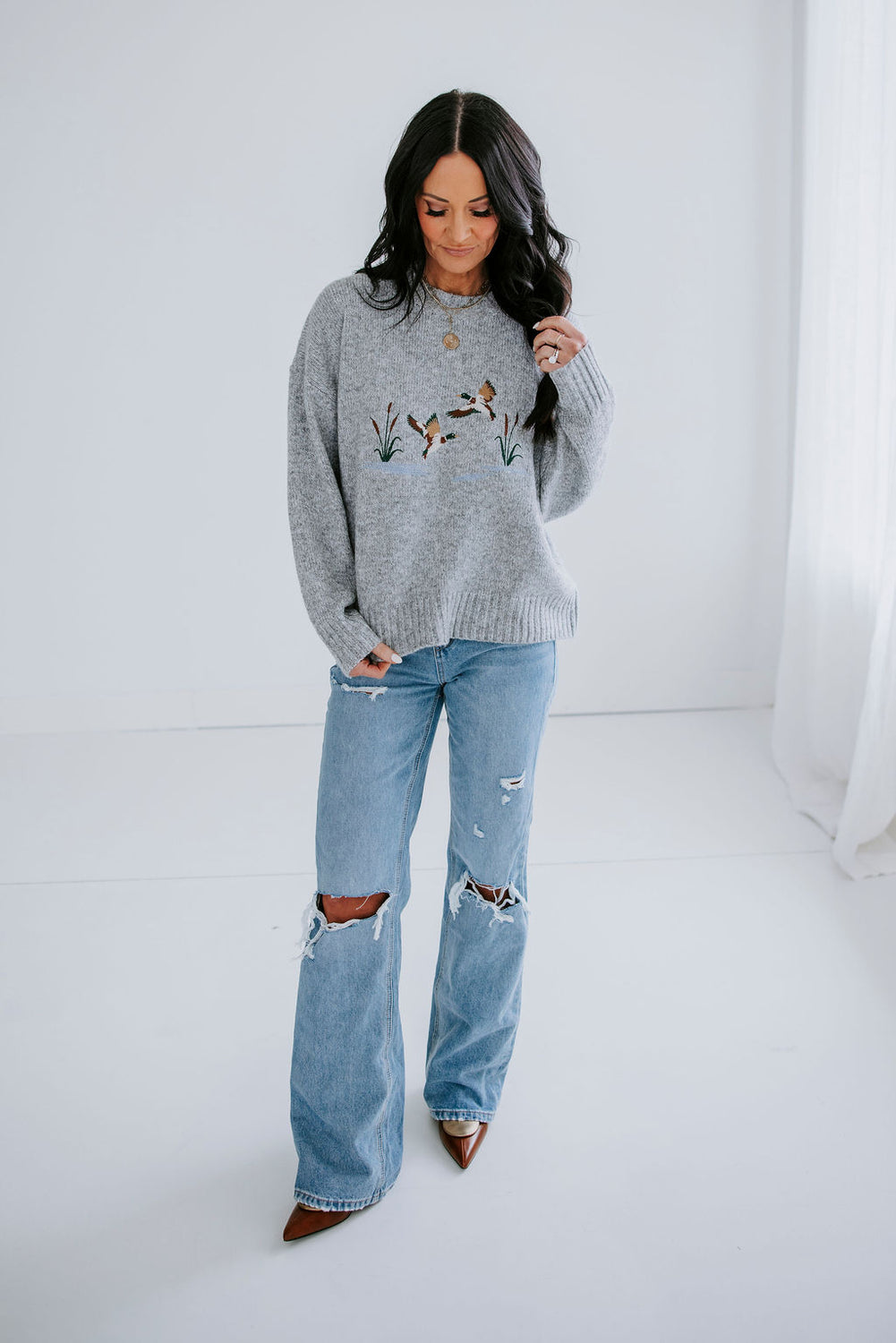 Duck Embroidered Sweater