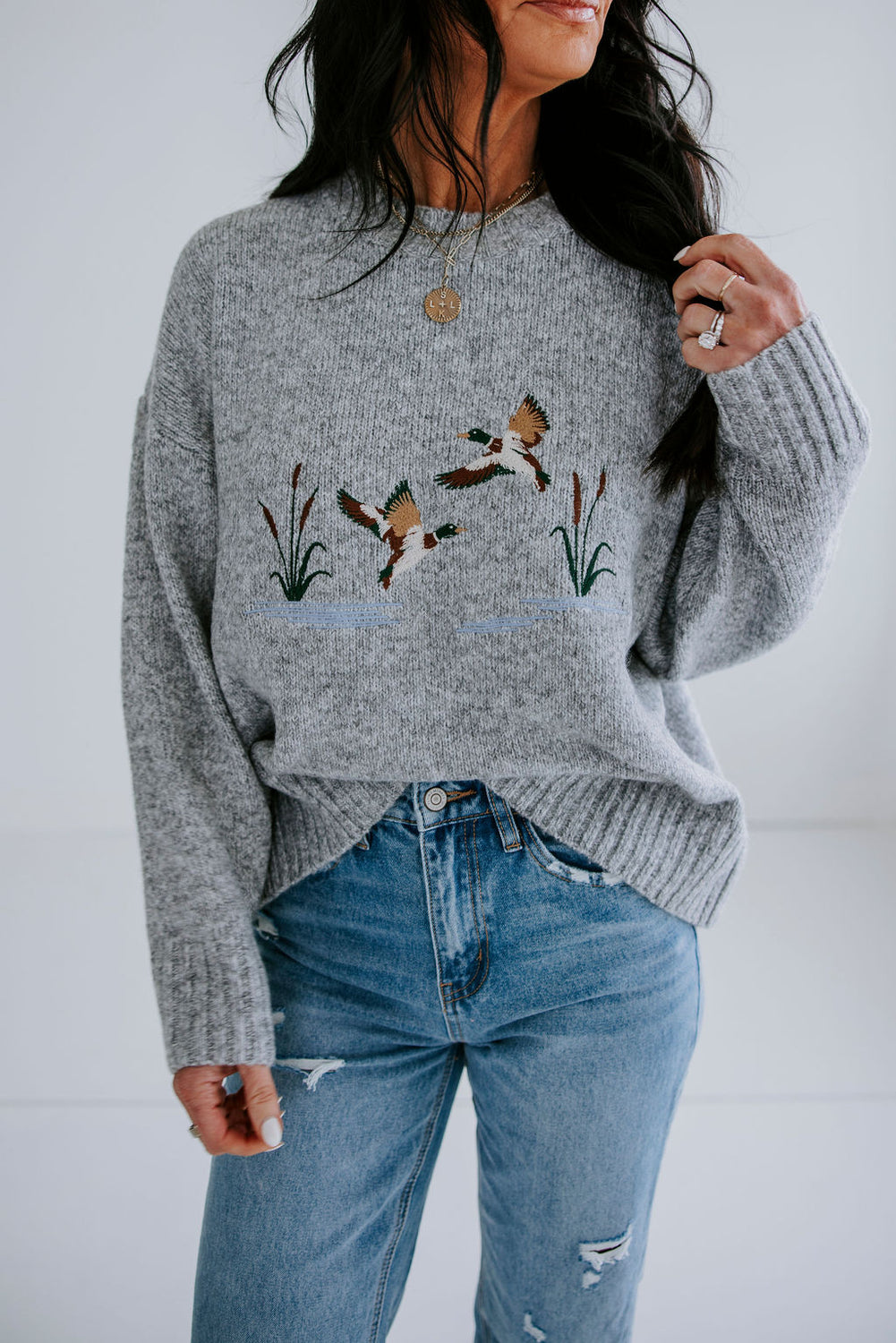Duck Embroidered Sweater