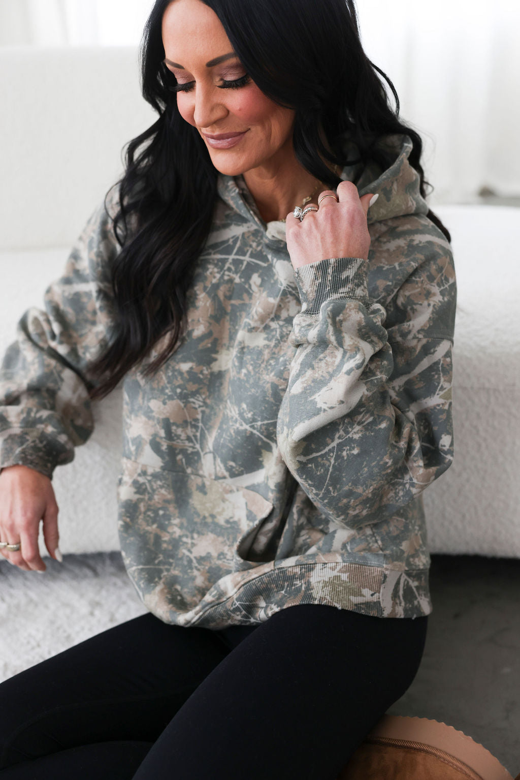image of Tobacco Camo Hoodie by Lily & Lottie