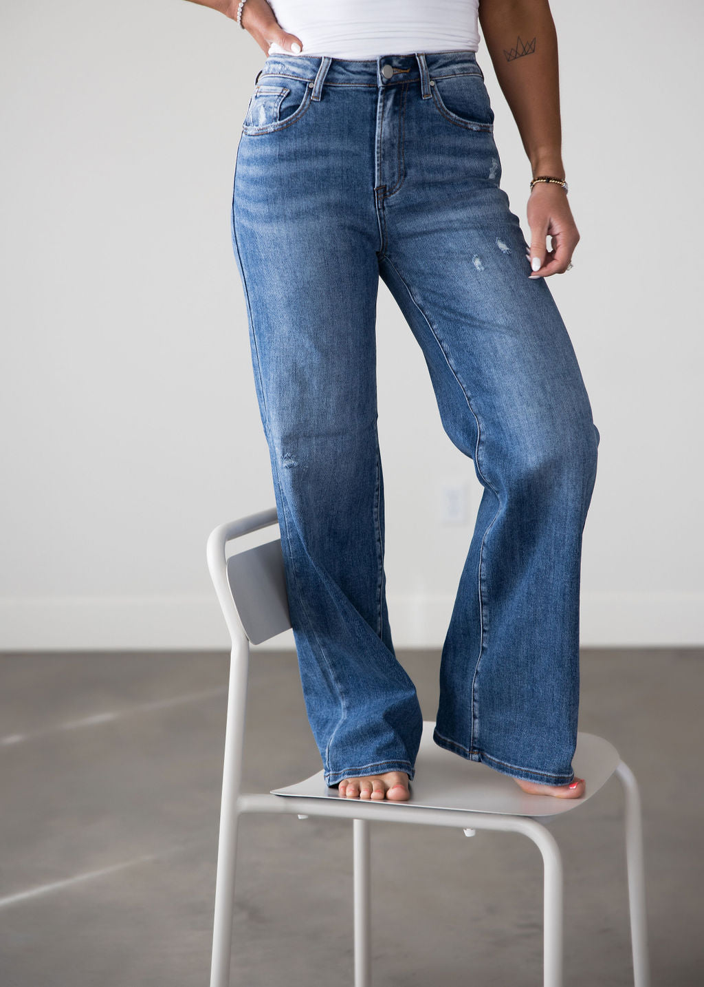 Harvie Wide Leg Risen Jeans