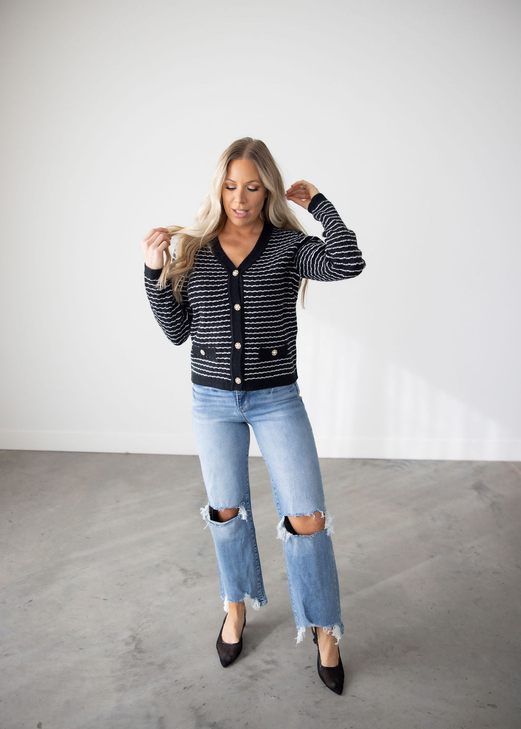 Prestyn Striped Cardigan