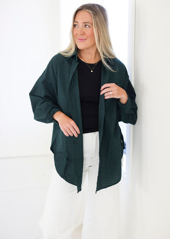 Tori Checkered Button Down Top