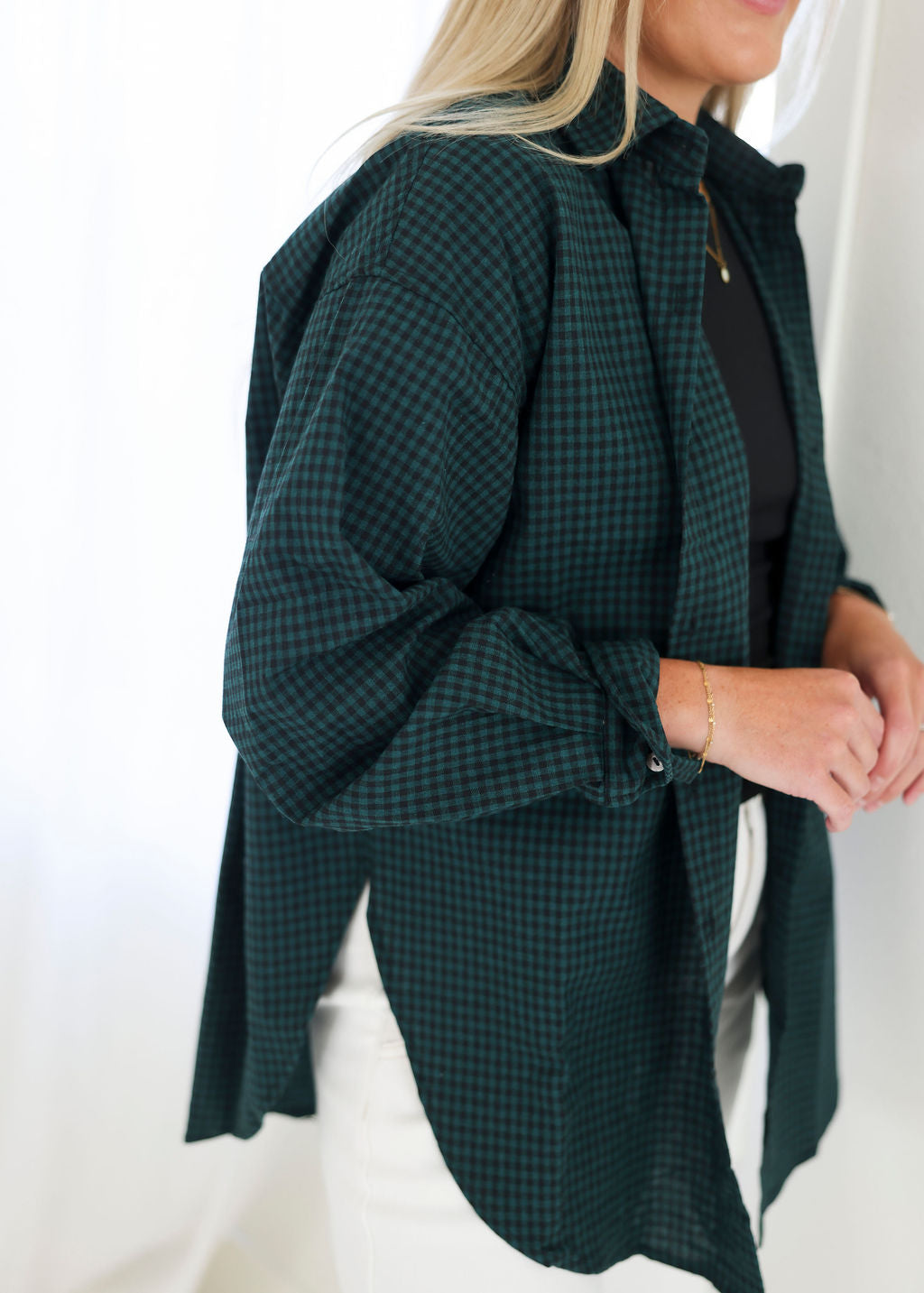 Tori Checkered Button Down Top