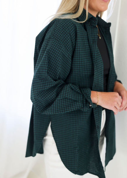 Tori Checkered Button Down Top product view