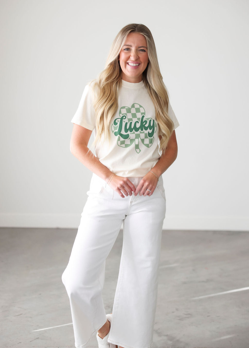 Checkered Shamrock Graphic Tee