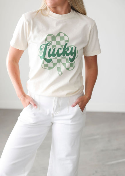 Checkered Shamrock Graphic Tee product view