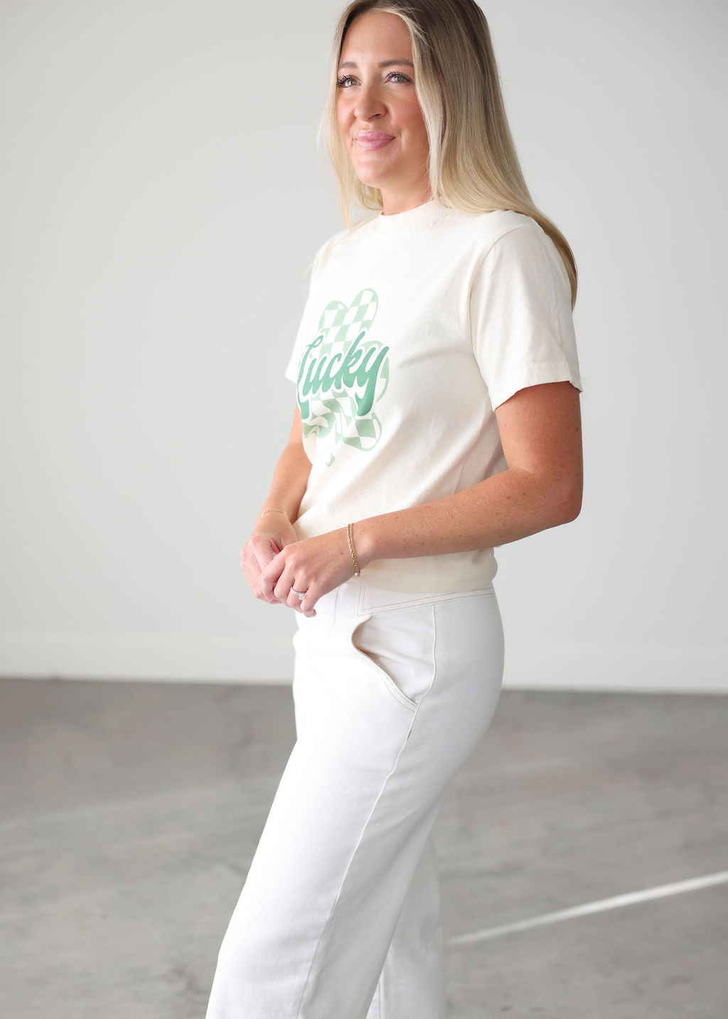 Checkered Shamrock Graphic Tee