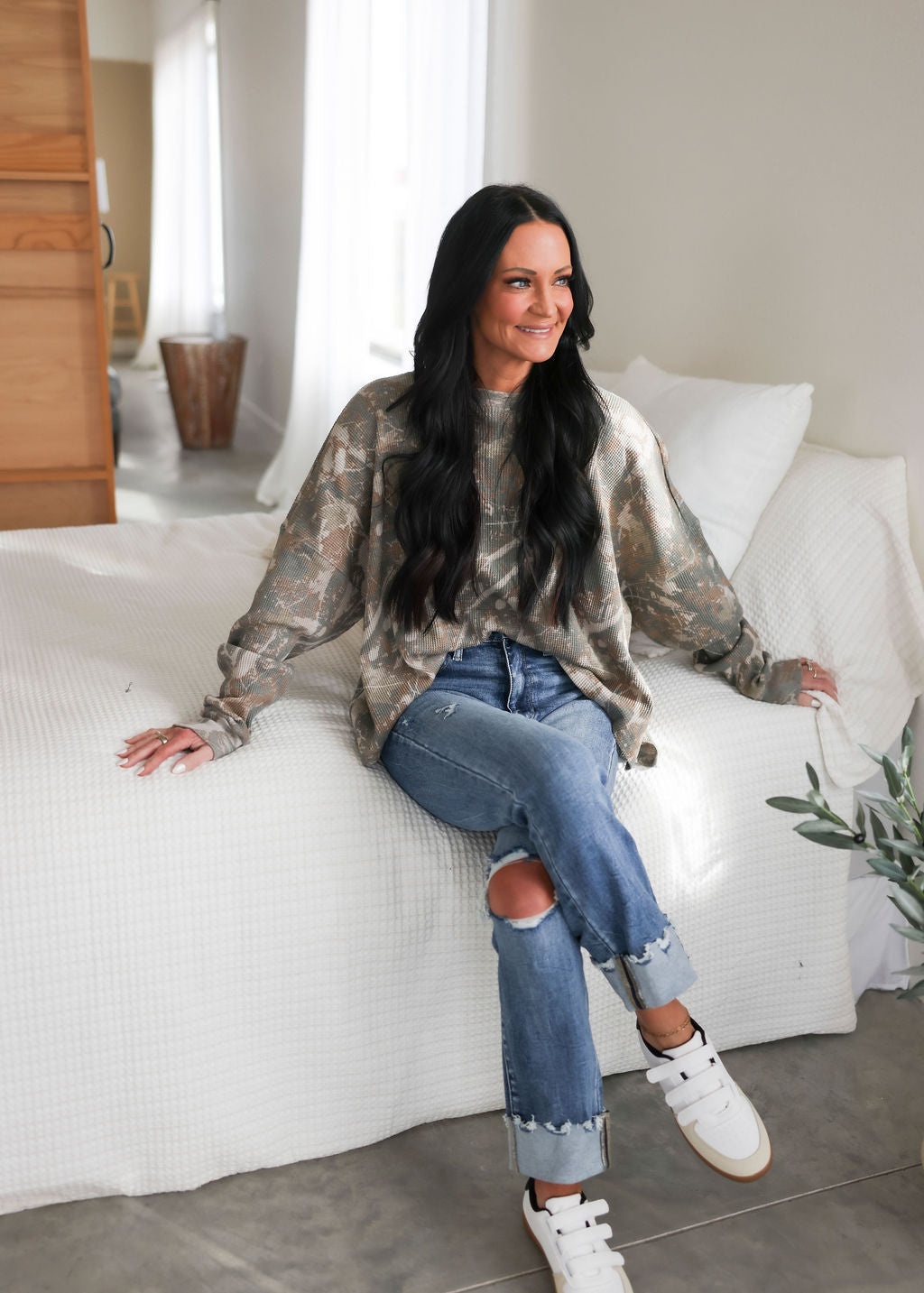 Sky Waffle Long Sleeve by Lily & Lottie