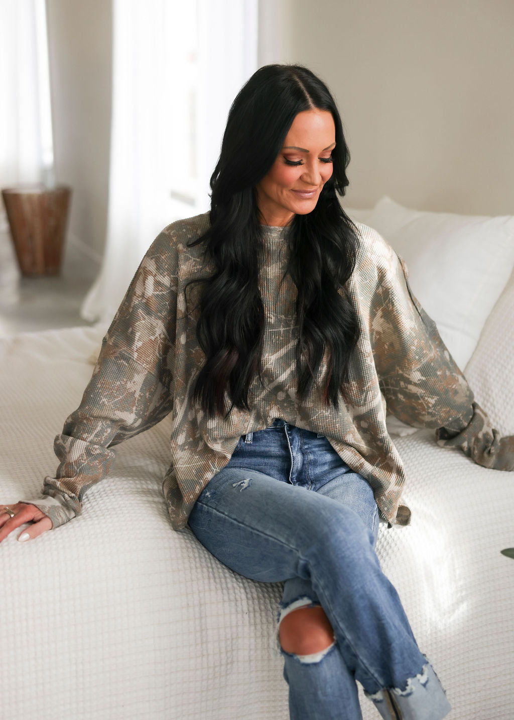 Sky Waffle Long Sleeve by Lily & Lottie