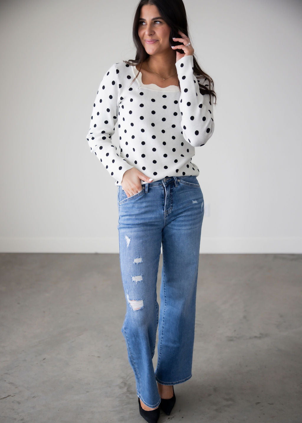 Kyle Polka Dot Knit Top