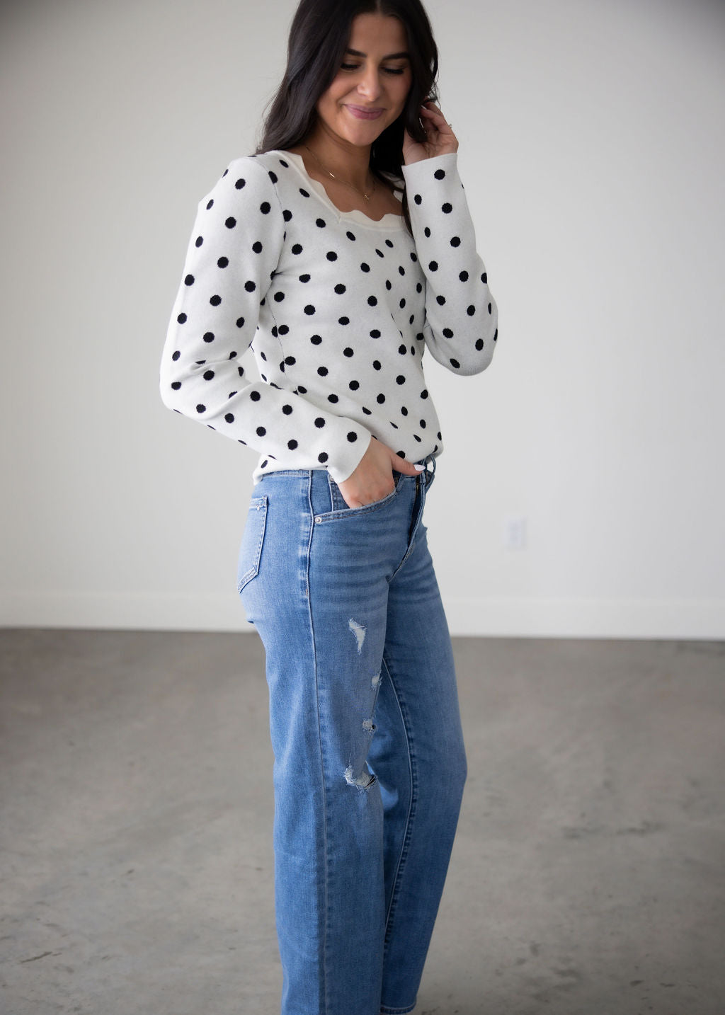 Kyle Polka Dot Knit Top