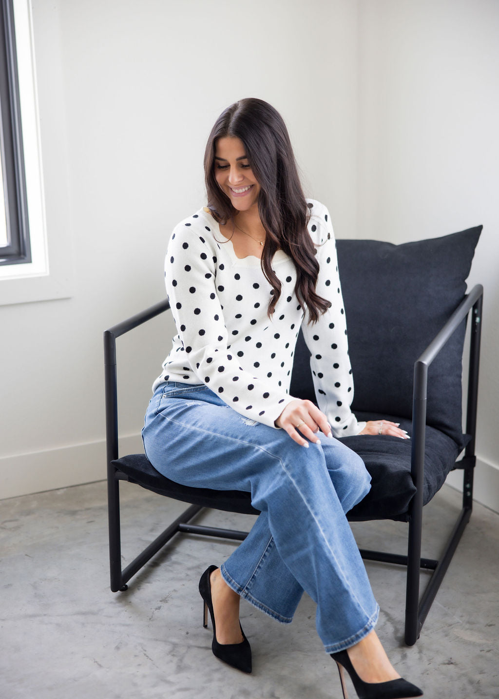 Kyle Polka Dot Knit Top