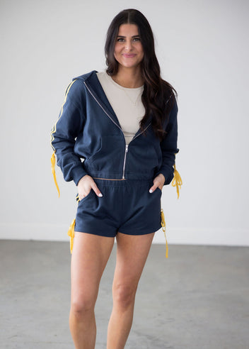 Sideline Ribbon Zip Hoodie