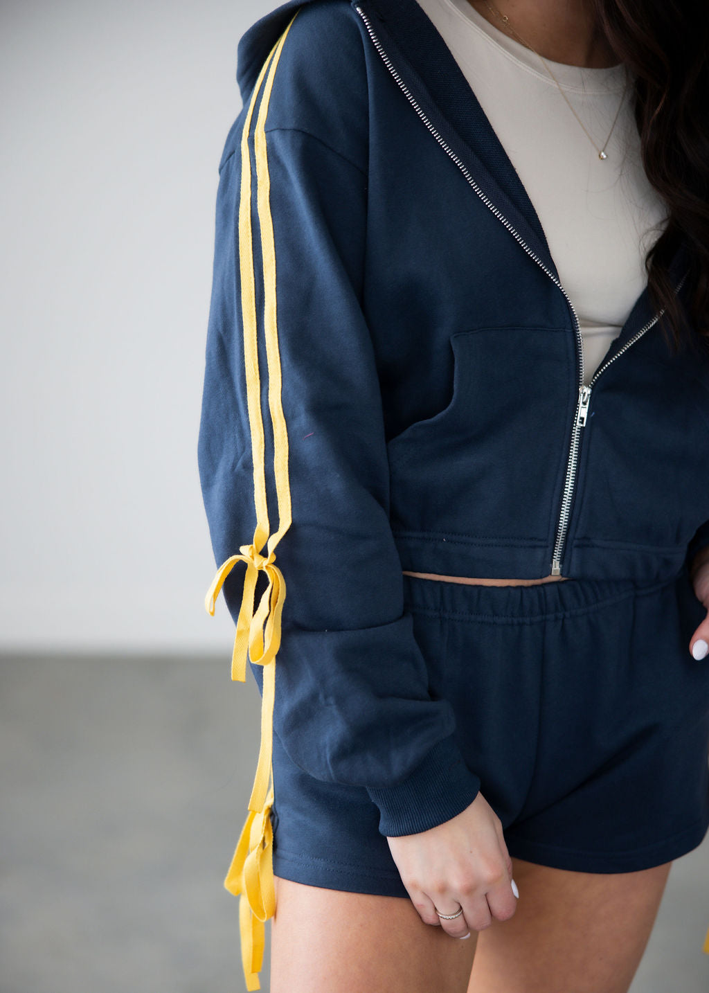 Sideline Ribbon Zip Hoodie | Lauriebelles