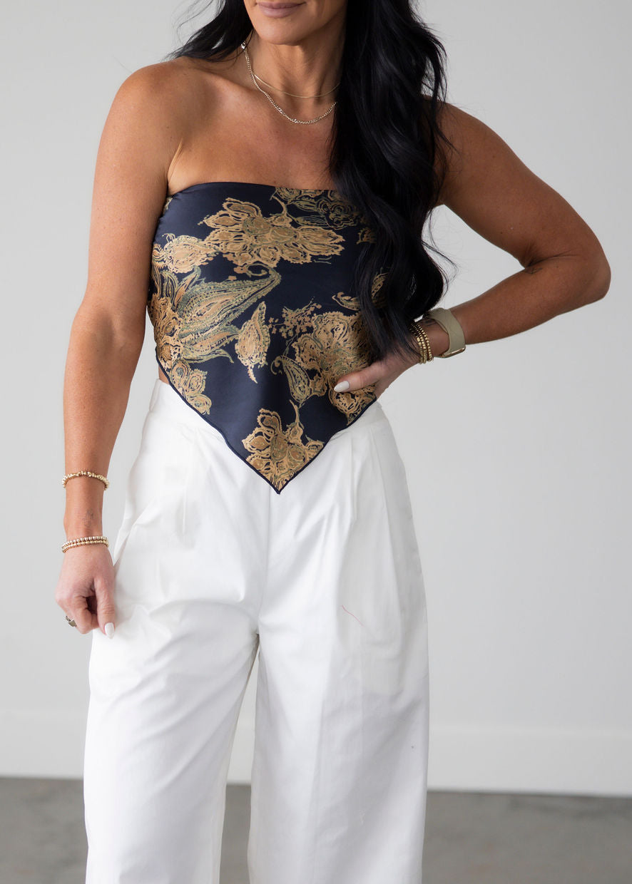 Cadee Satin Bandana Tube Top