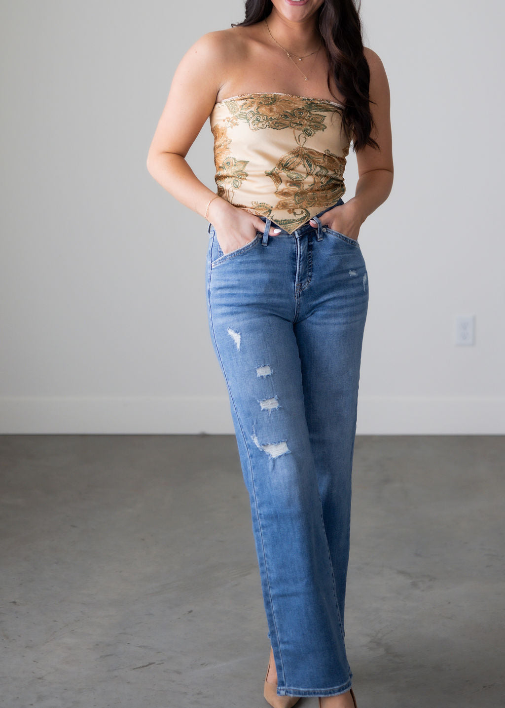 Cadee Satin Bandana Tube Top