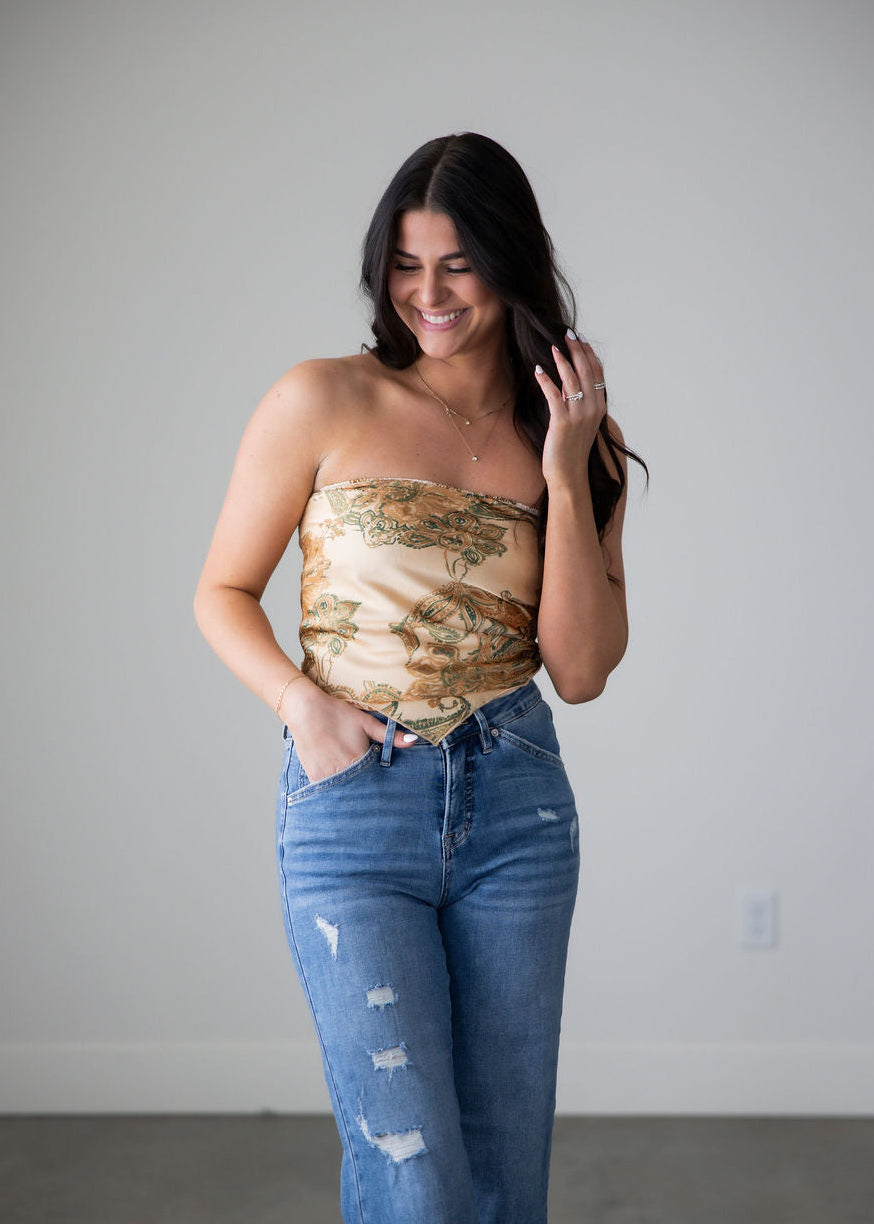 Cadee Satin Bandana Tube Top