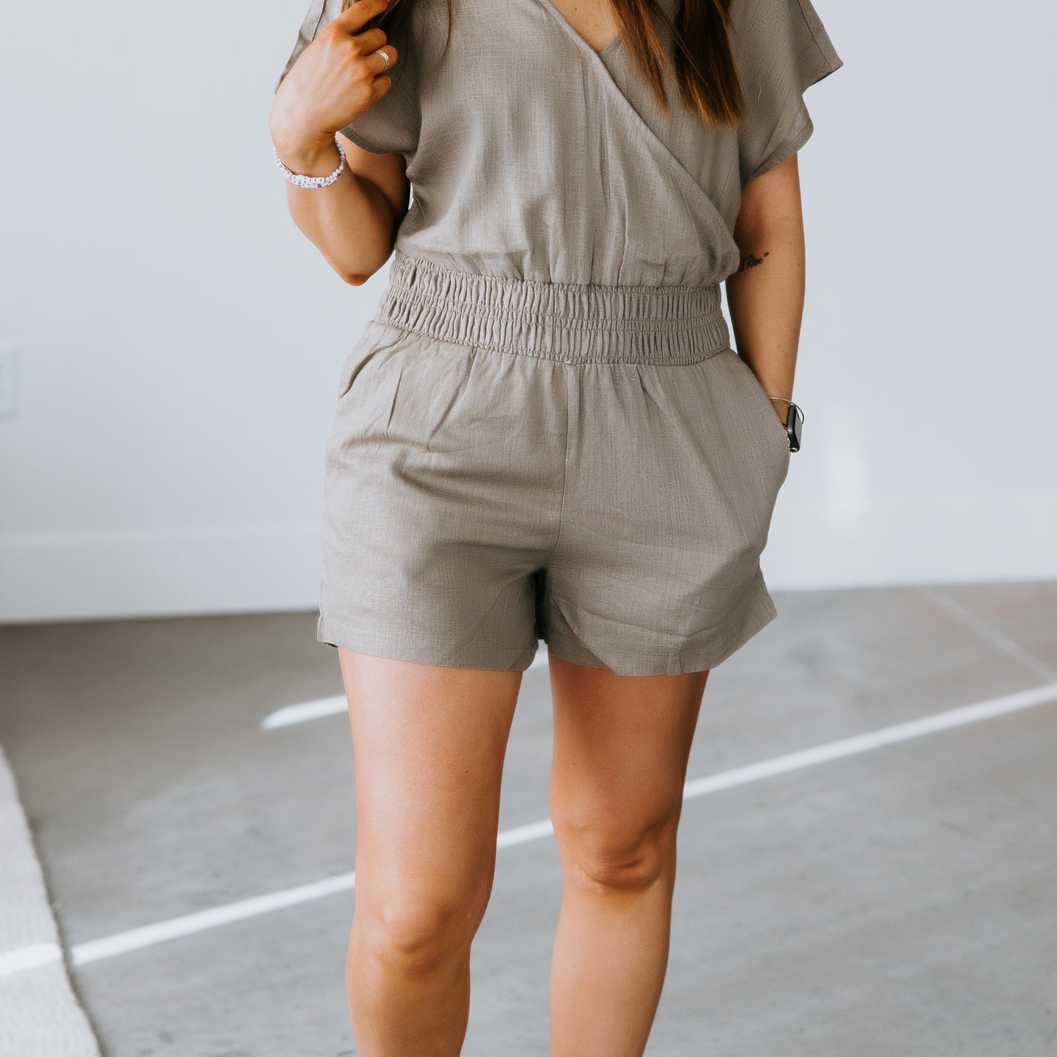 Augusta Smocked Waist Romper