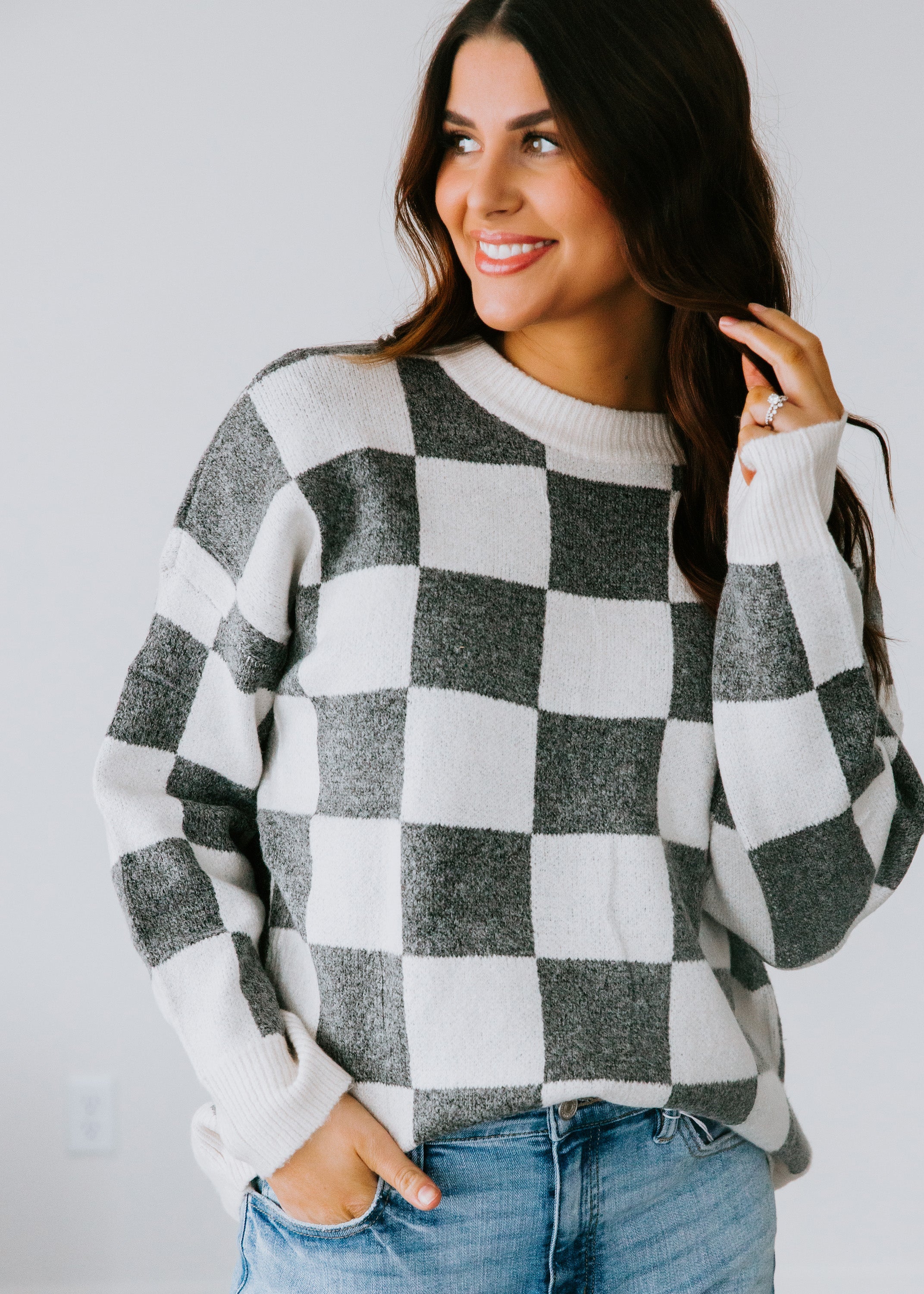 image of Sevyn Checkered Sweater