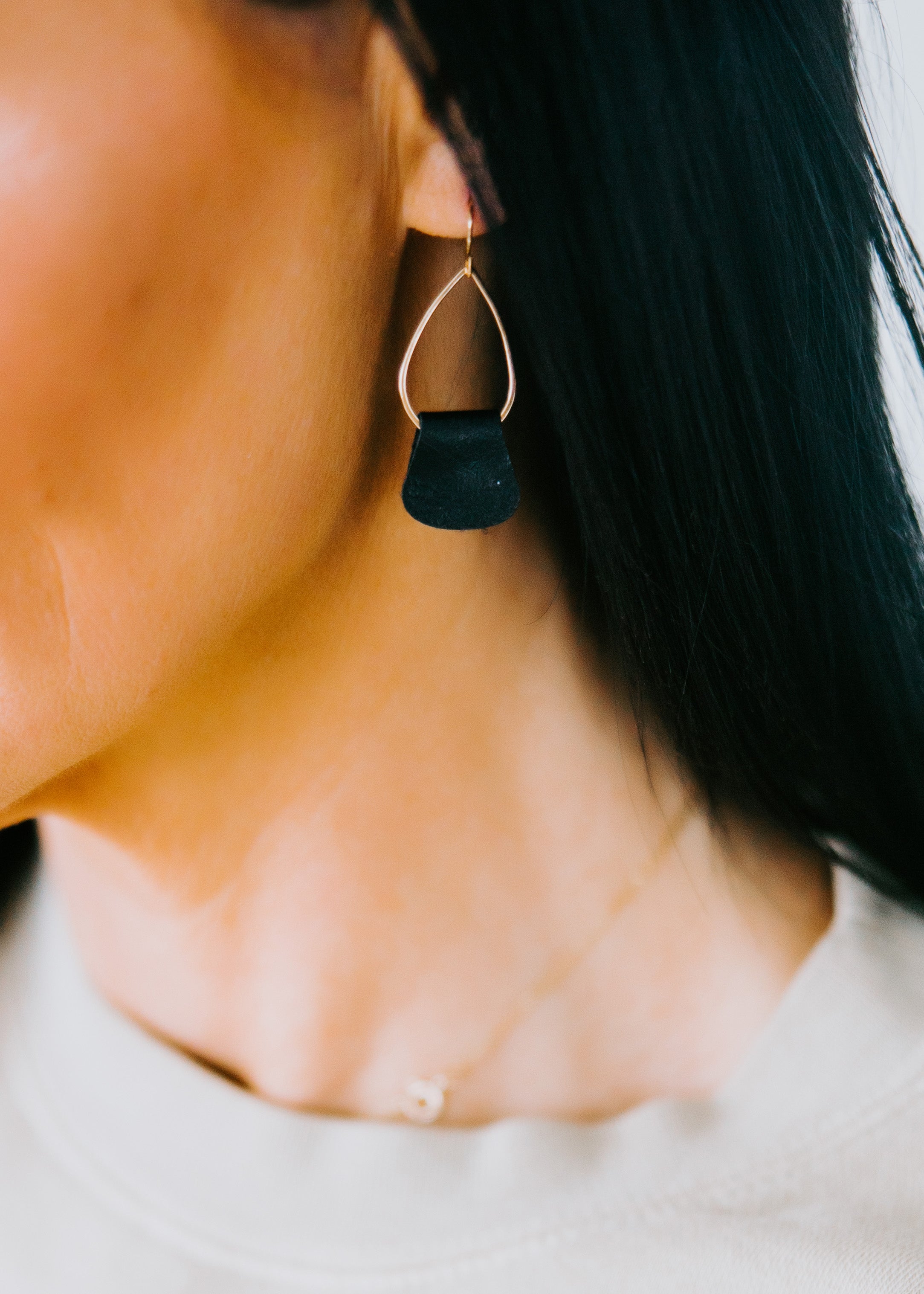 image of Legion Leather Accent Drop Earrings